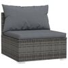 vidaXL 12-tlg. Garten-Lounge-Set mit Kissen Poly Rattan Grau