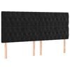 vidaXL Kopfteil Schwarz 180x7x118/128 cm Samt