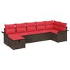 vidaXL Gartensofa-set 7 Stk. Poly Rattan