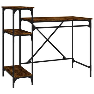 vidaXL Schreibtisch mit Regal R&auml;uchereiche 105x50x90 cm Holzwerkstoff