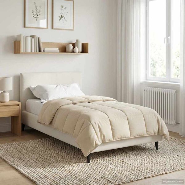 vidaXL Sommerdecke Creme 135 x 200 cm Mikrofaser und Teddy-Fleece