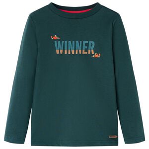 Kinder-Langarmshirt Dunkelgr&uuml;n 104