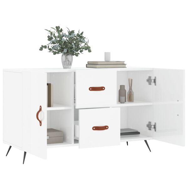 vidaXL Sideboard Hochglanz-Weiß 100x36x60 cm Holzwerkstoff