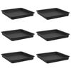 vidaXL Quadratisches Blumentablett 6 pcs Schwarz 18 x 18 x 2 cm