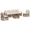vidaXL Gartensofa-set 7 pcs Beige Poly-Rattan
