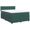 vidaXL Boxspringbett mit Matratze Dunkelgr&uuml;n 160x200 cm Samt
