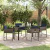 vidaXL Garten Essgruppe mit Kissen 5 pcs Grau Poly-Rattan