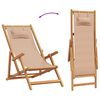 vidaXL Strandst&uuml;hle 2 Stk. Klappbar Taupe Stoff und Massivholz