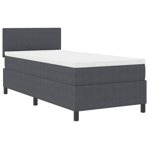 vidaXL Boxspringbett Dunkelgrau und Wei&szlig; 80 x 200 cm Cordstoff