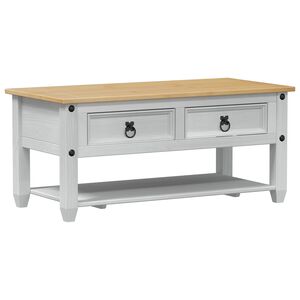 vidaXL Couchtisch Wei&szlig; 100 x 48 x 45 cm Massives Kiefernholz