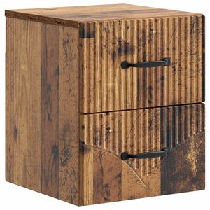 vidaXL Wandmontierter Nachttisch Altholz 34,5 x 33 x 40 cm