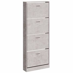 vidaXL Schuhschrank Betongrau 59x17x150 cm Holzwerkstoff