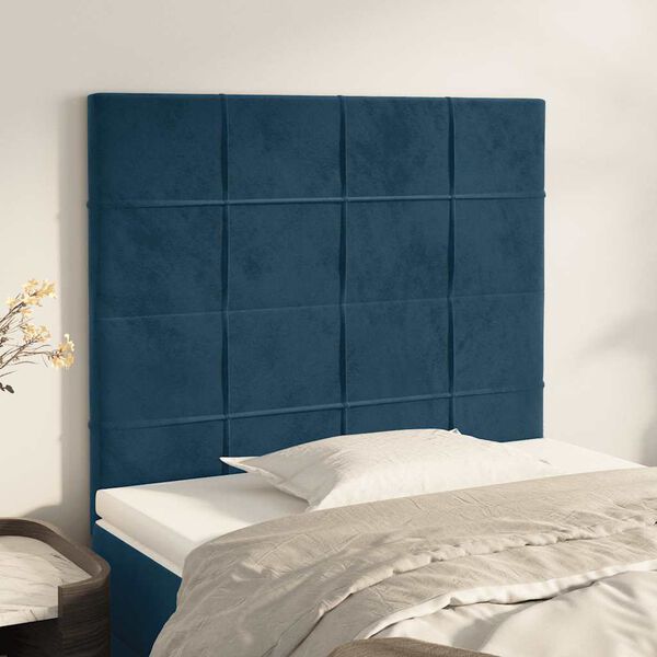 vidaXL Kopfteil Dunkelblau 90x5x118/128 cm Samt