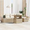 vidaXL Garten-Sofa-Set 6 pcs Beige Poly-Rattan