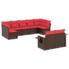 vidaXL 9-teiliges Gartensofa-Set mit Kissen, braun, Polyrattan