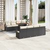 vidaXL Garten-Sofa-Set mit Kissen mit Kissen 9 pcs Schwarz und Creme