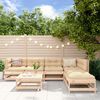 vidaXL 7-tlg. Garten-Lounge-Set mit Kissen Massivholz
