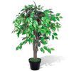 vidaXL K&uuml;nstlicher Ficus mit Topf 90 cm