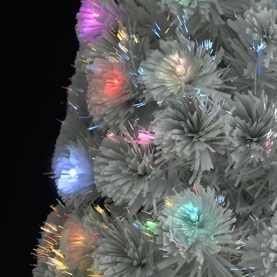 vidaXL Künstlicher Weihnachtsbaum mit Beleuchtung Weiß 120cm Glasfaser