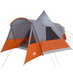 vidaXL Teepee Zelt f&uuml;r 8 Personen Grau und Orange 720 x 465 x 295 cm