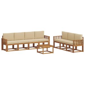 vidaXL Outdoor-Sofagarnitur 8 stk. Natur und Beige