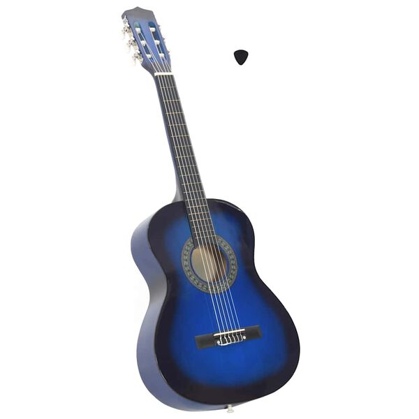 vidaXL Klassikgitarre f&uuml;r Anf&auml;nger und Kinder Blau 3/4 36"
