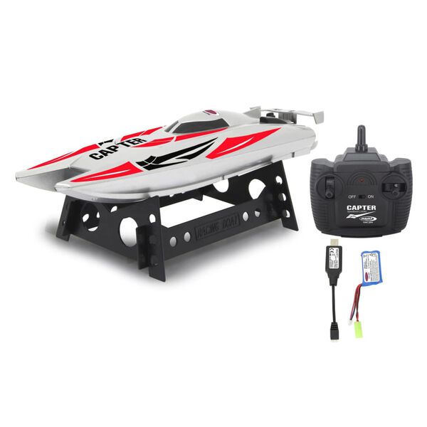 JAMARA RC Rennboot Capter Wei&szlig; und Rot 2,4 GHz