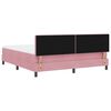 vidaXL LED Boxspringbett mit Matratze mit LED Rosa 180 x 200 cm Samt