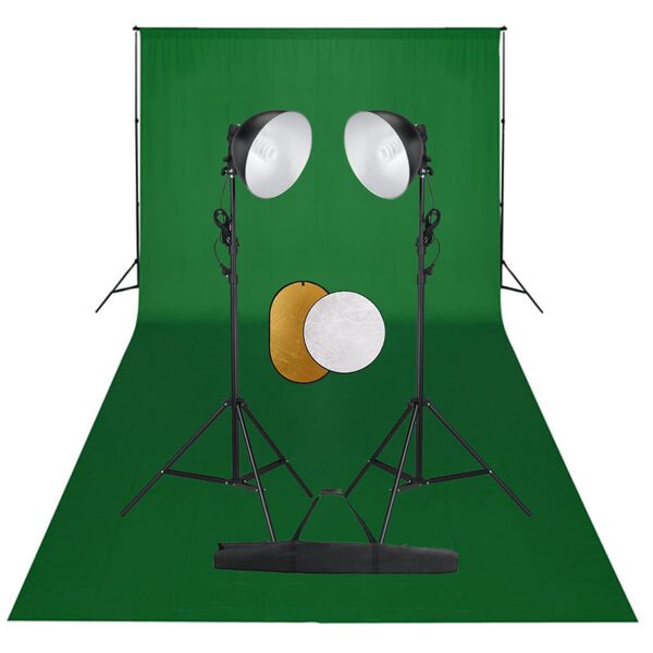 vidaXL Fotostudio-Set mit Leuchten, Hintergrund und Reflektor