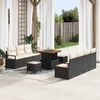 vidaXL Garten-Sofa-Set mit Kissen 10 pcs Schwarz Poly Rattan