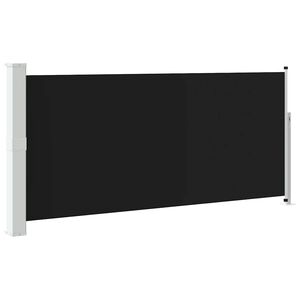 vidaXL Ausziehbare Seitenmarkise 140x314 cm Schwarz