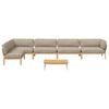 vidaXL Sofa Set mit Kissen Uni 6 pcs Taupe Massivholz Akazie