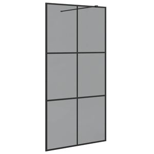 vidaXL Walk-in Duschwand Schwarz 100 x 195 cm Geh&auml;rtetes Glas