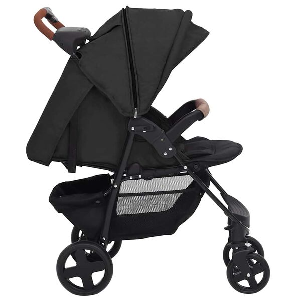 vidaXL 2-in-1 Kinderwagen Anthrazit Stahl