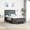 vidaXL Boxspringbett mit Matratze Dunkelgrau 140 x 190 cm Stoff
