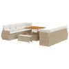 vidaXL Gartensofa-set 11 stk. Beige Poly-Rattan