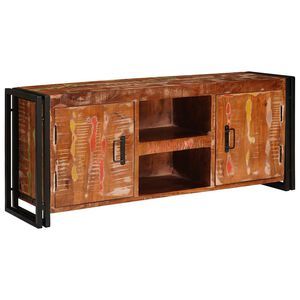 vidaXL TV-Schr&auml;nk mit T&uuml;r Mehrfarbig 120 x 33 x 50 cm Massives Altholz