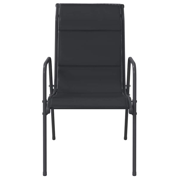 vidaXL Gartenst&uuml;hle 4 Stk. Stahl und Textilene Schwarz