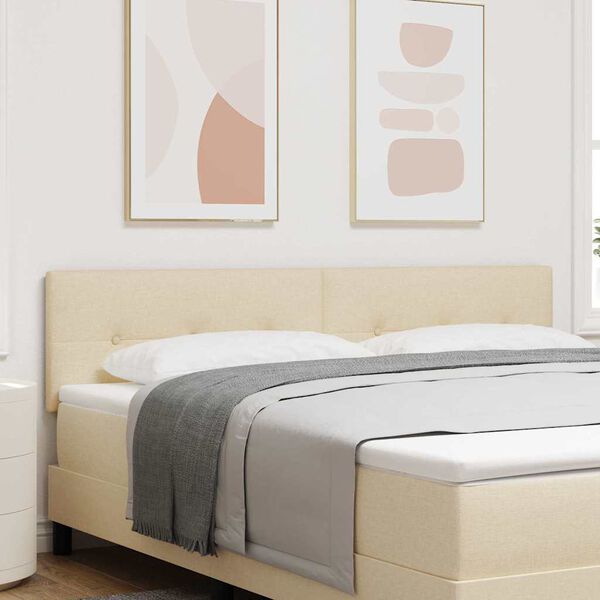 vidaXL H&ouml;henverstellbares Kopfteil mit Kopfteil Creme 180 cm Stoff