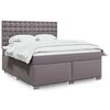 vidaXL Boxspringbett mit Matratze Grau 180x200 cm Kunstleder