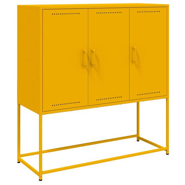 vidaXL Highboard Senfgelb 100,5x39x107 cm Stahl