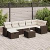 vidaXL 8-tlg. Garten-Sofagarnitur mit Kissen Braun Poly Rattan