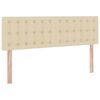 vidaXL Bett mit Stauraum und LED mit Matratze Creme 140 x 190 cm Stoff