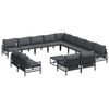 vidaXL Gartensofa-set mit Kissen 14 pcs Schwarz Stahl