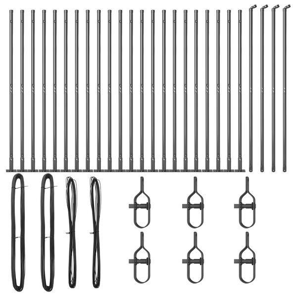 vidaXL Zaunpfosten Sonstiges 26 pcs Grau 3,2 x 3,2 x 78,5 cm Stahl