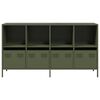 vidaXL Sideboard Olivgrün 135x39x73,5 cm Kaltgewalzter Stahl