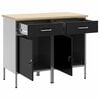 vidaXL Werkbank mit Schubladen 2 pcs Schwarz und Grau 100 x 55 x 85 cm