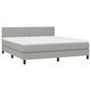 vidaXL Boxspringbett mit Matratze & LED Hellgrau 180x200 cm Stoff