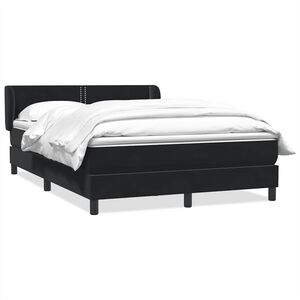 vidaXL Boxspringbett mit Matratze Schwarz 160x220 cm Samt