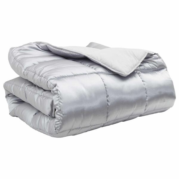 vidaXL Winterbettdecke Silber 200 x 155 cm Satin und Mikrofaser